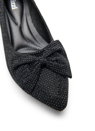 ZizziWide fit - Pumps met strik en strass-steentjes, Zwart, Packshot image number 3