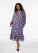 Midijurk met bloemenprint en ruchezoom, Bruin, Model image number 0