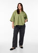 Losse blouse met kraag en 1/2 mouwen, Groen, Model image number 1