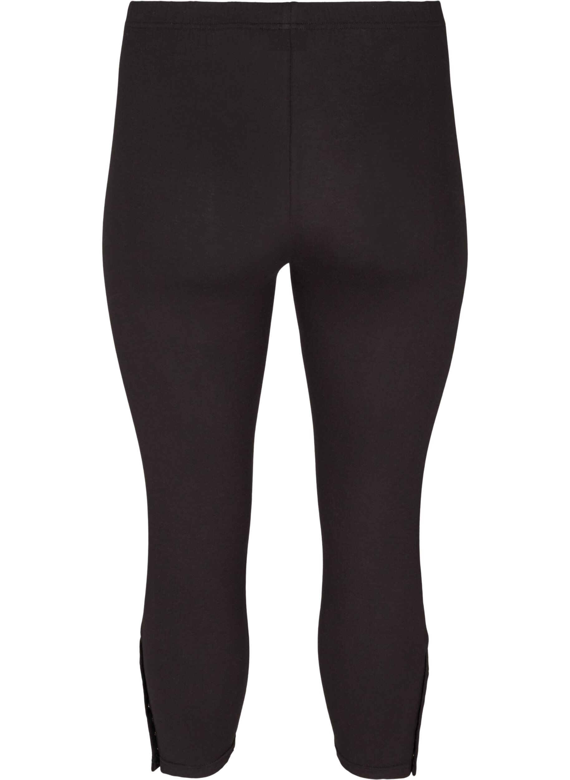 ZizziEen 3/4 legging met knopen, Zwart, Packshot image number 1