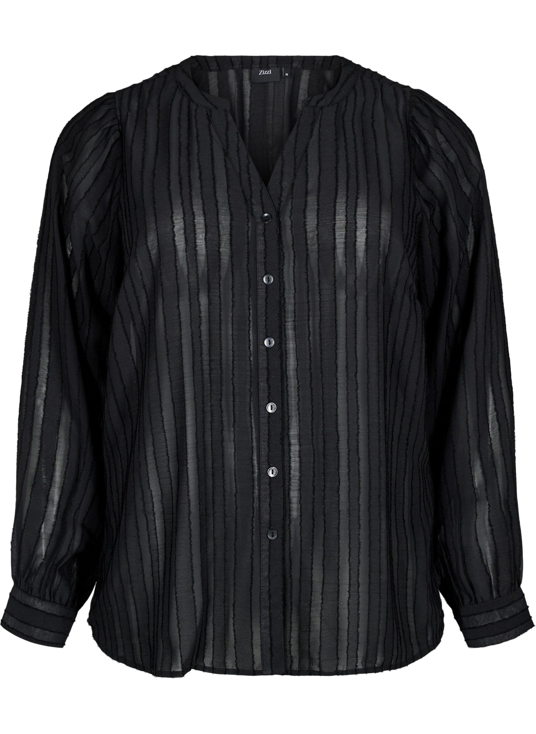 Gestreepte blouse met transparante strepen