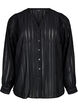 Gestreepte blouse met transparante strepen, Zwart, Packshot image number 0