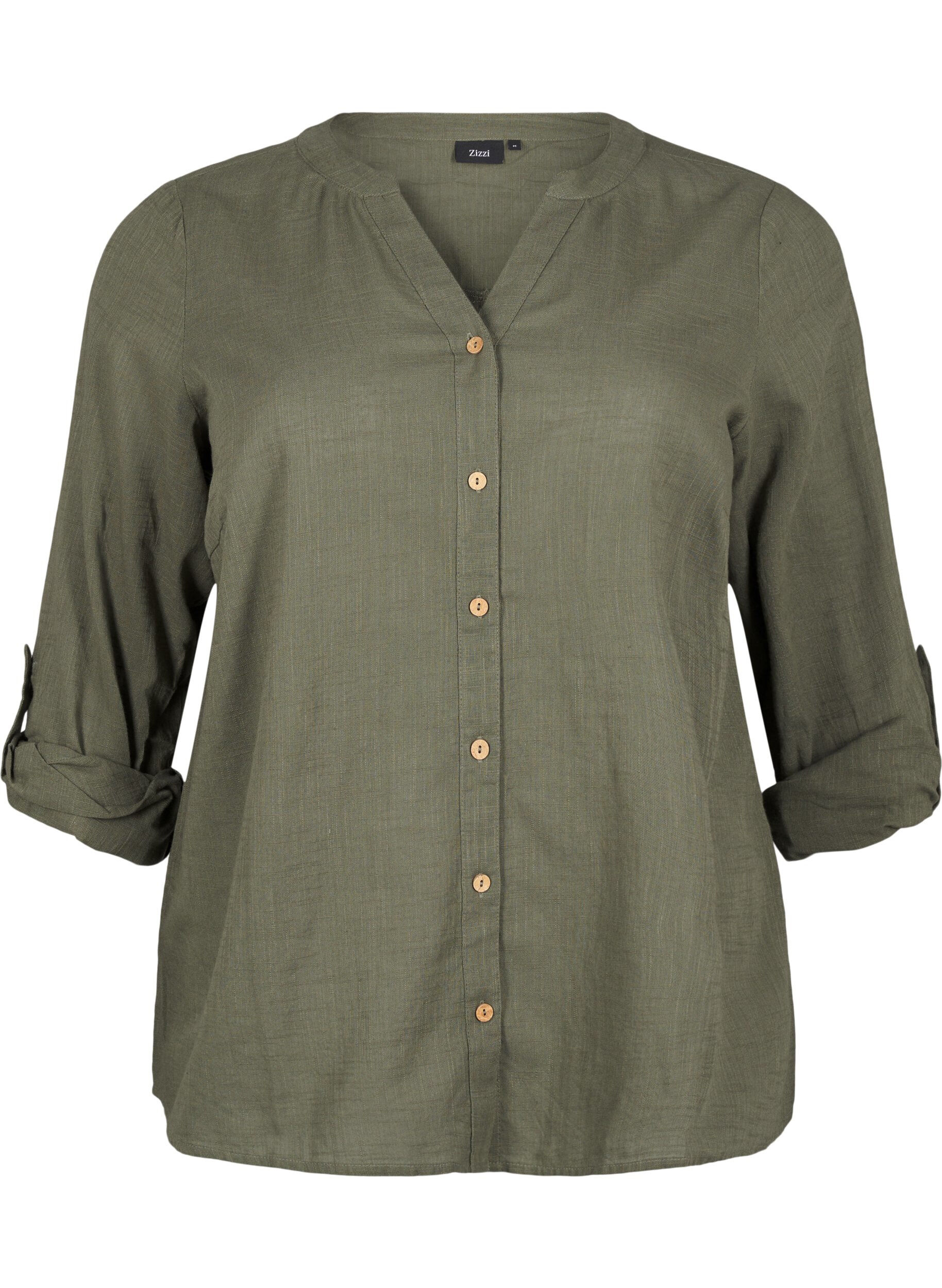 Katoenen blouse met een V-hals