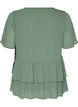 Blouse met V-hals en ruches, Groen, Packshot image number 1