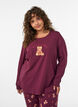 Nachtblouse met een print, Rood, Model image number 0