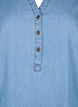 Denim jurk met split en korte mouwen, Blue denim, Packshot image number 2