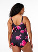 Badpak met drapering en wikkel-effect, Zwart, Model image number 1