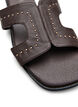 Platte sandalen met studs, Bruin, Packshot image number 3