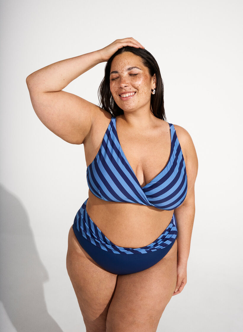 Bikinibroekje met wikkel detail, Blauw, Image image number 0