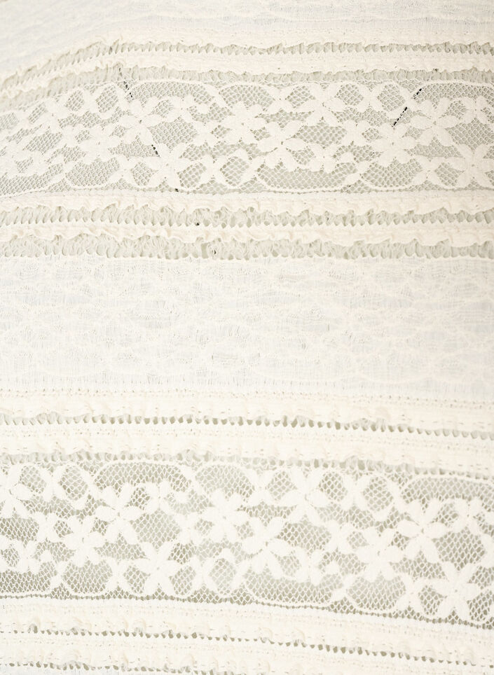 Kanten blouse met lange mouwen, Vanille, Packshot image number 2