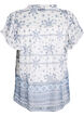 Blouse met patroon, ruches en korte mouwen, Wit, Packshot image number 1