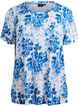 T-shirt met bloemenprint, Blauw, Packshot image number 0