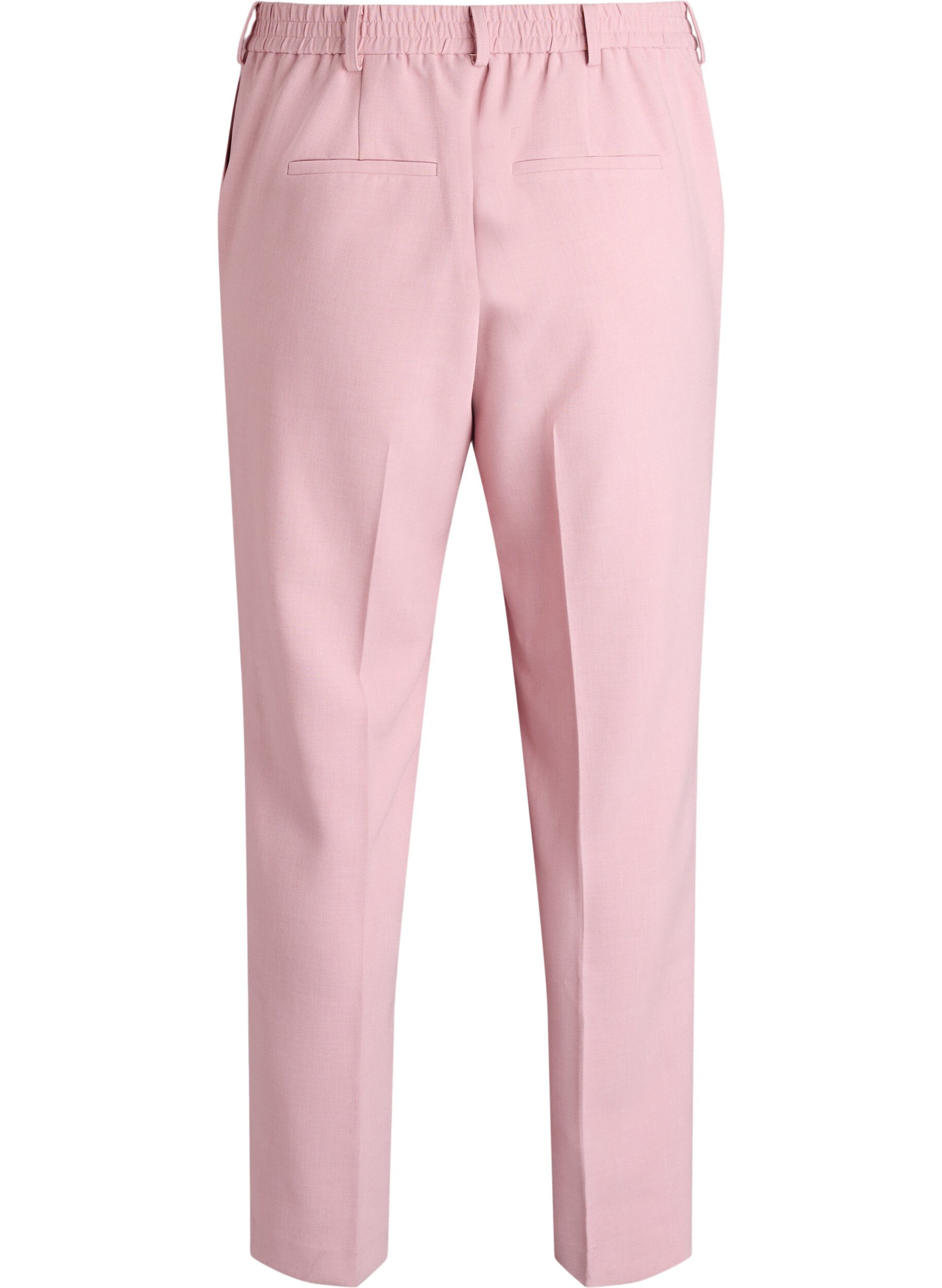 ZizziOp maat gemaakte broek met een hoge taille en straight-fit, Roze, Packshot image number 1