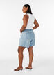 Denim skort met overslag en hoge taille, Blauw, Model image number 2