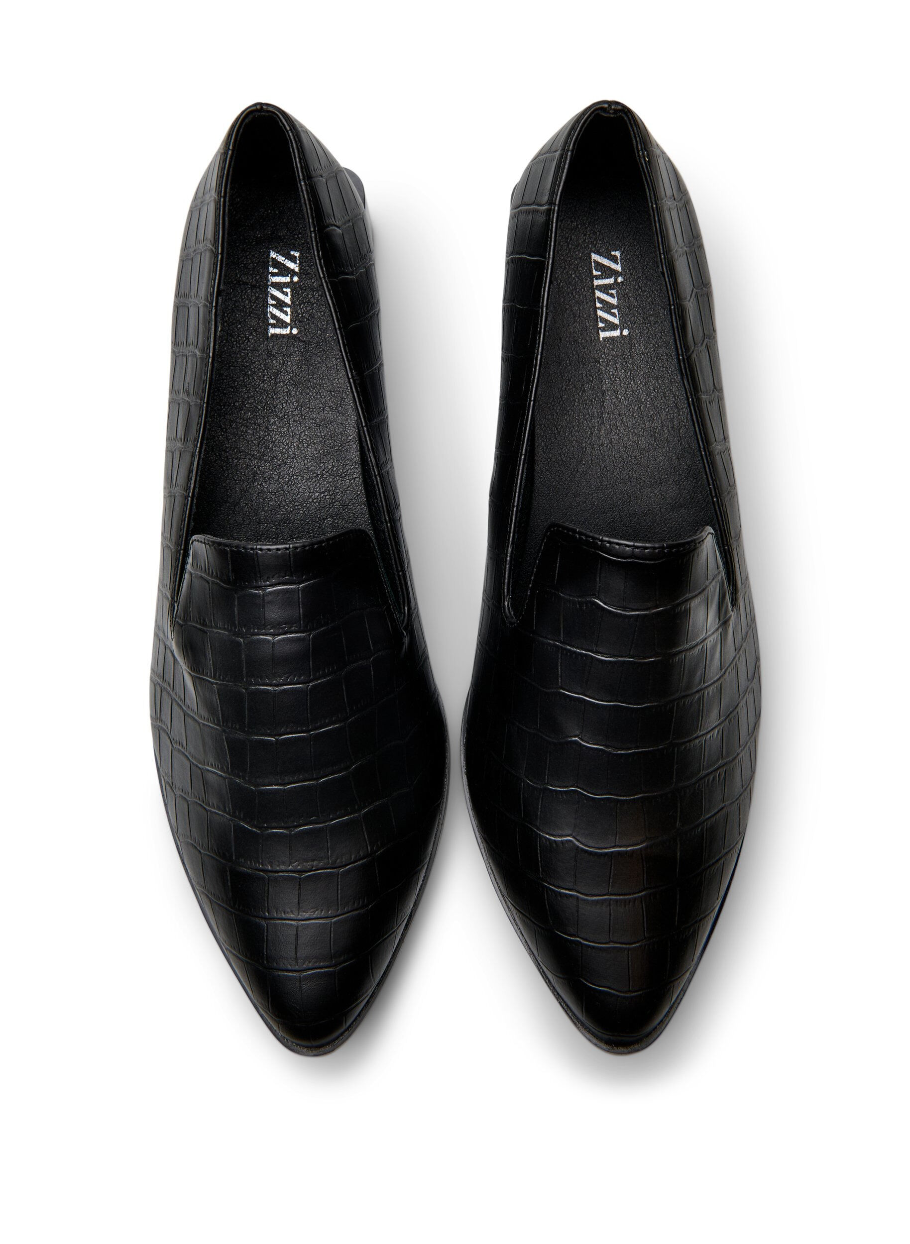 ZizziWide fit - Loafers met een krokodilleneffect, Zwart, Packshot image number 2
