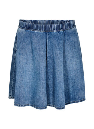 ZizziKorte denim skaterrok, Blue Denim, Packshot image number 0