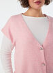 Gebreid gilet met V-hals en decoratieve knopen, Roze, Model image number 3