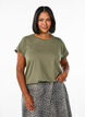 T-shirt met korte mouwen van katoenmix, Groen, Model image number 0