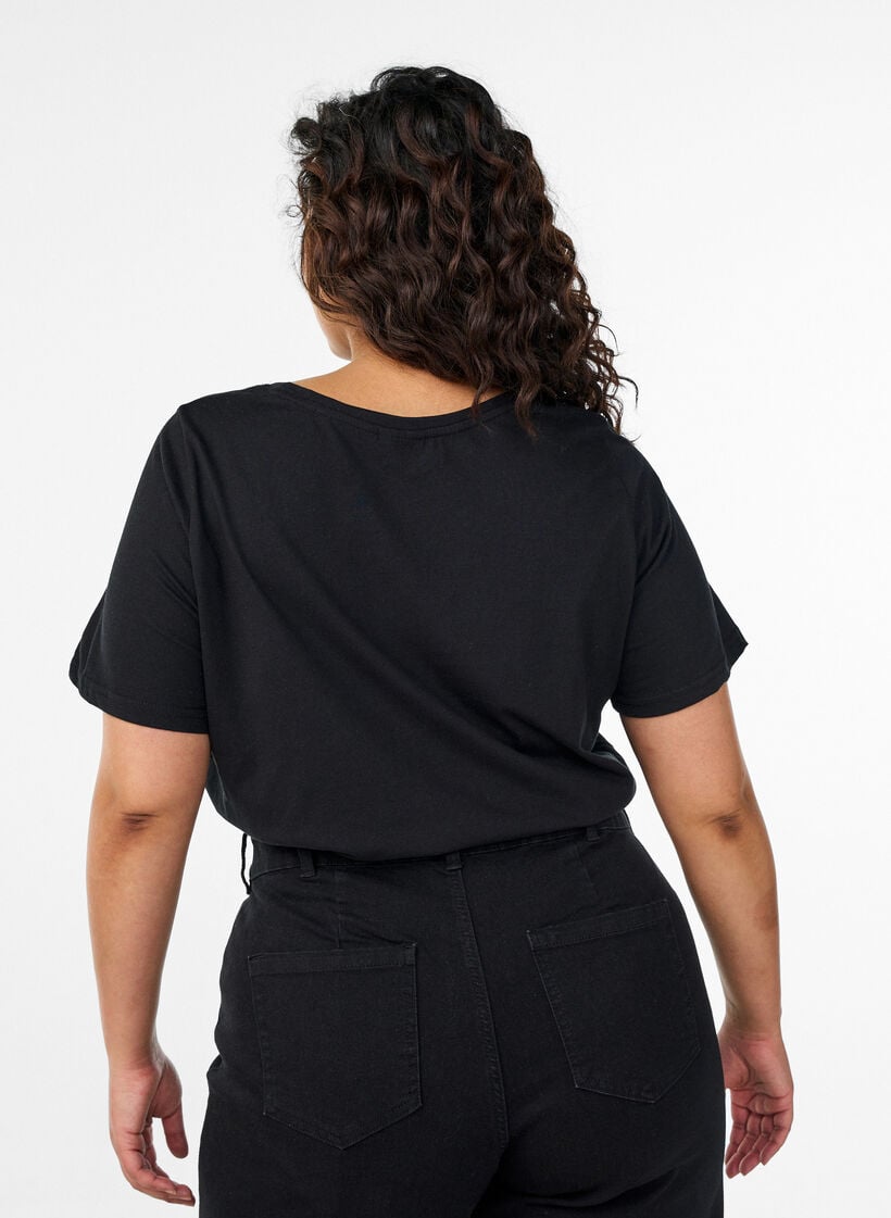 T-shirt met print, Zwart, Model image number 2