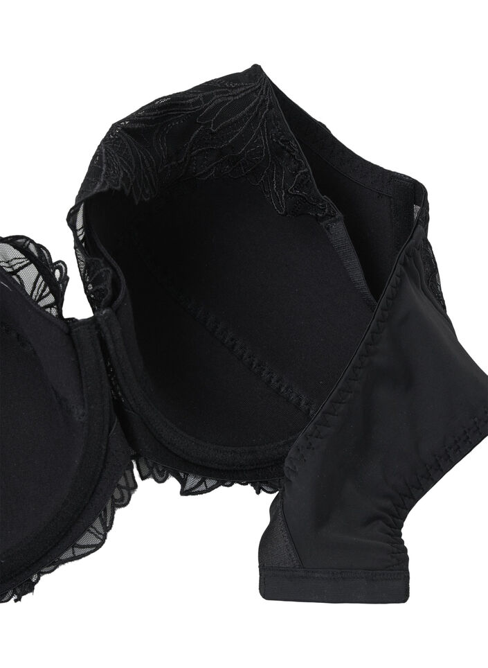 Gevoerde kanten beha met beugel, Black, Packshot