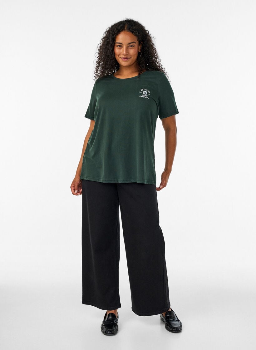 T-shirt met print, Groen, Model image number 1