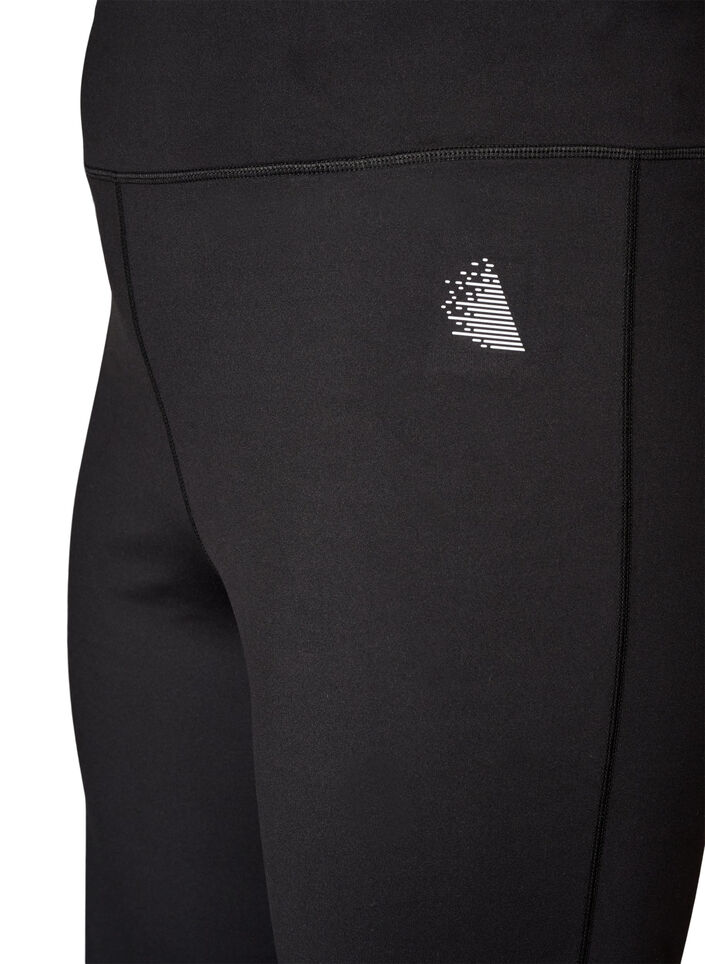 Bootcut trainingstights met hoge taille, Zwart, Packshot image number 2