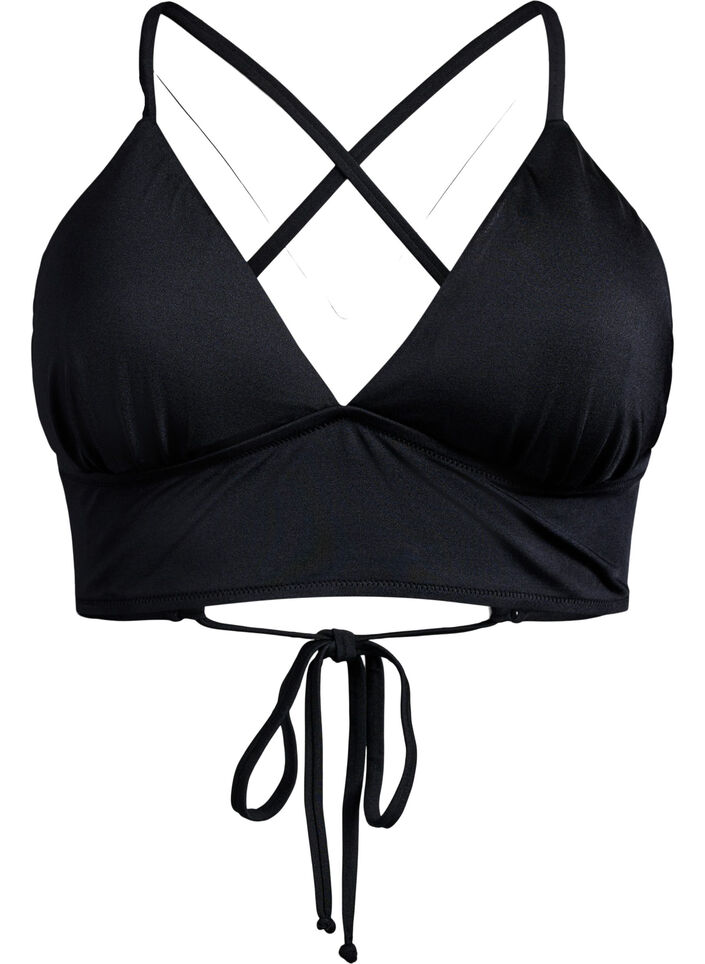 Bikinitop met uitneembare pads en rugsluiting, Black, Packshot