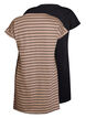 2-pack T-shirtjurk met korte mouwen, Bruin, Packshot image number 1