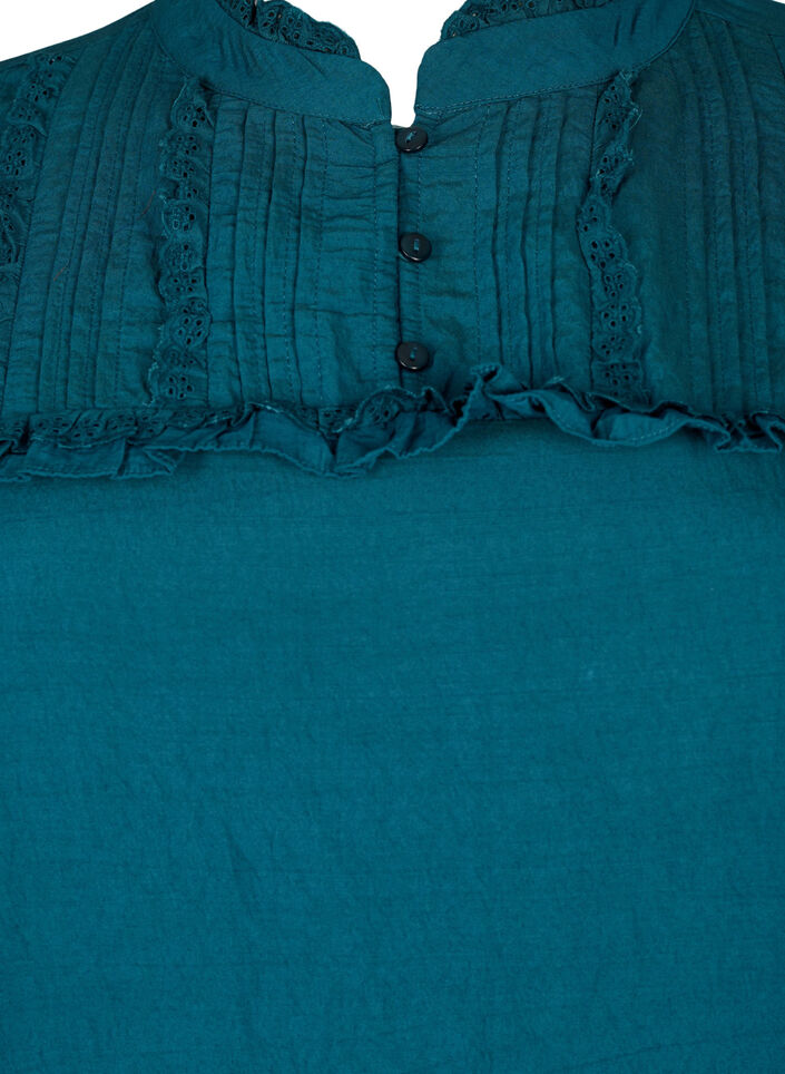 Viscose jurk met Engels borduurwerk en ruches, Reflecting Pond, Packshot image number 2