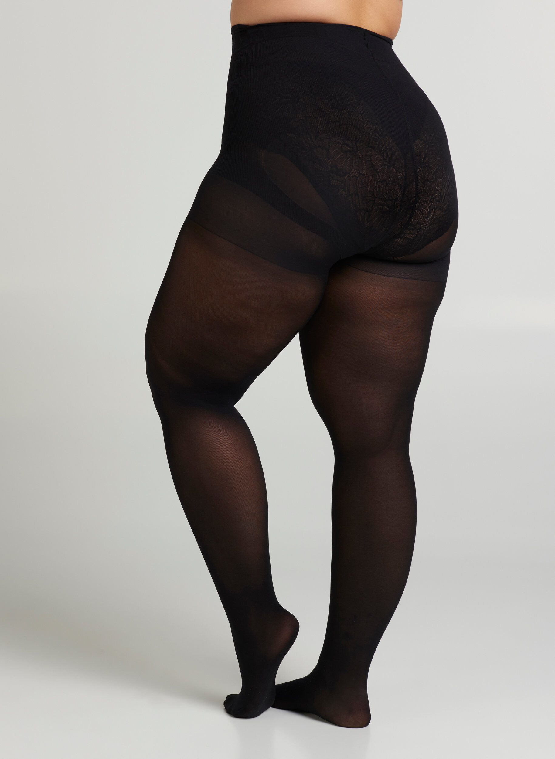 ZizziPush up panty Denier 60, Zwart, Model image number 3