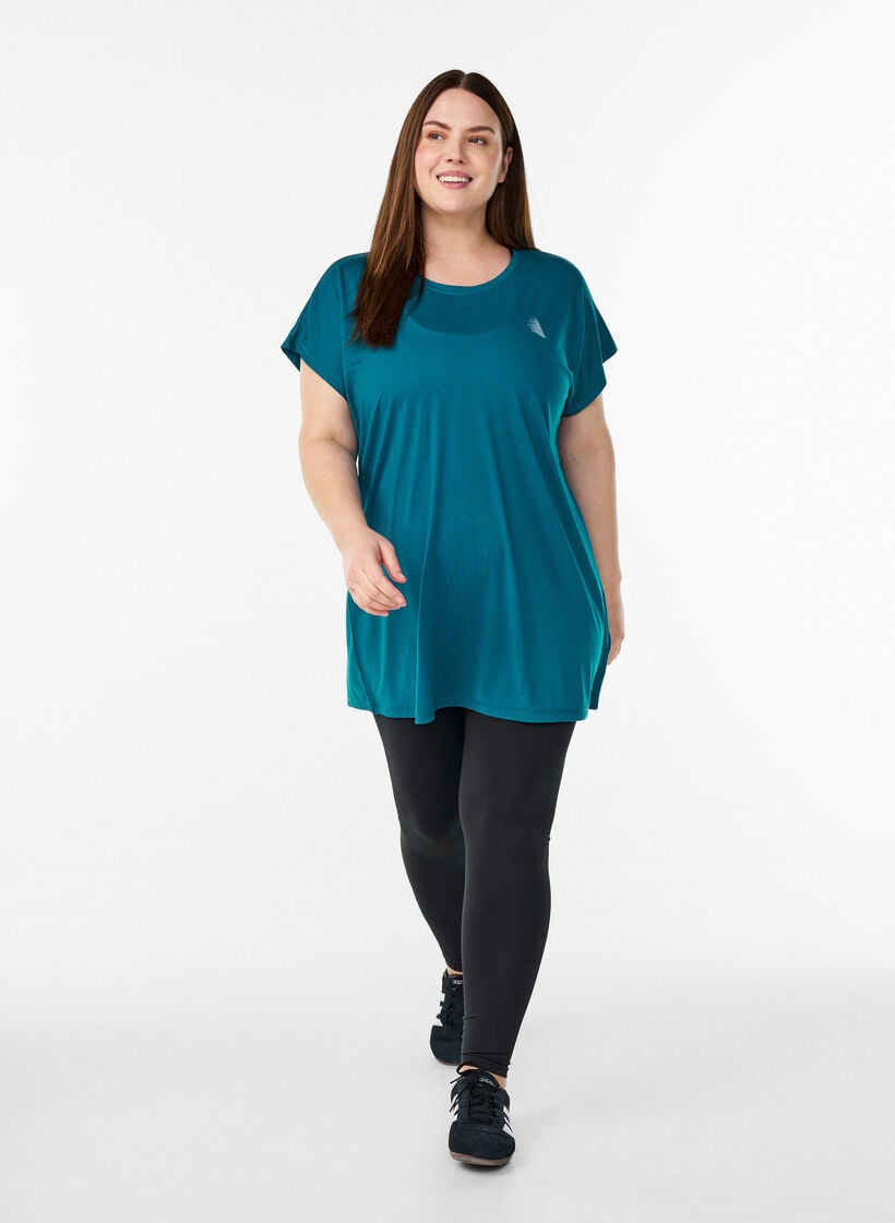 Lang trainings-T-shirt, Groen, Model image number 1