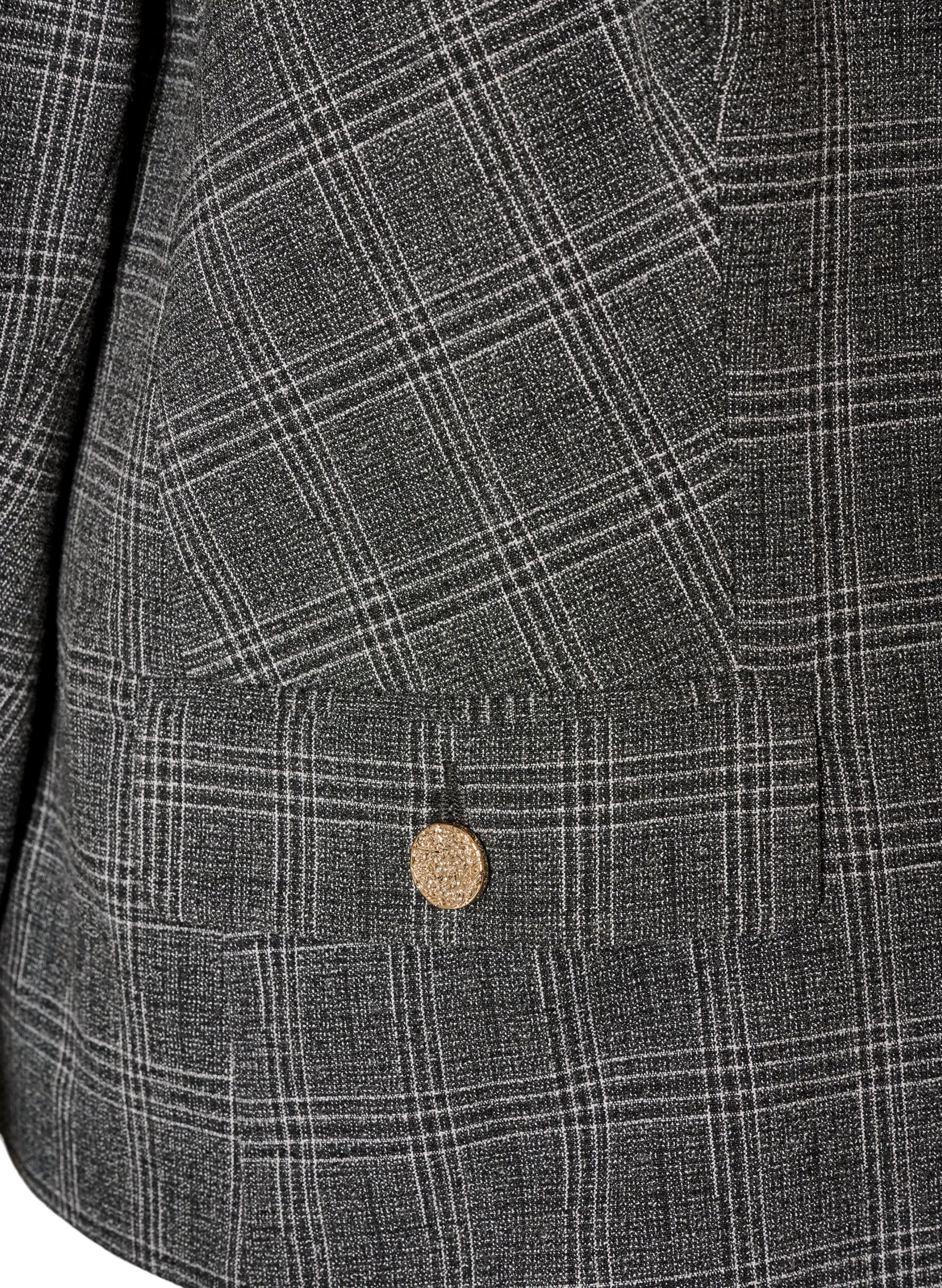 ZizziKorte blazer met een geruit patroon, Grijs, Packshot image number 3