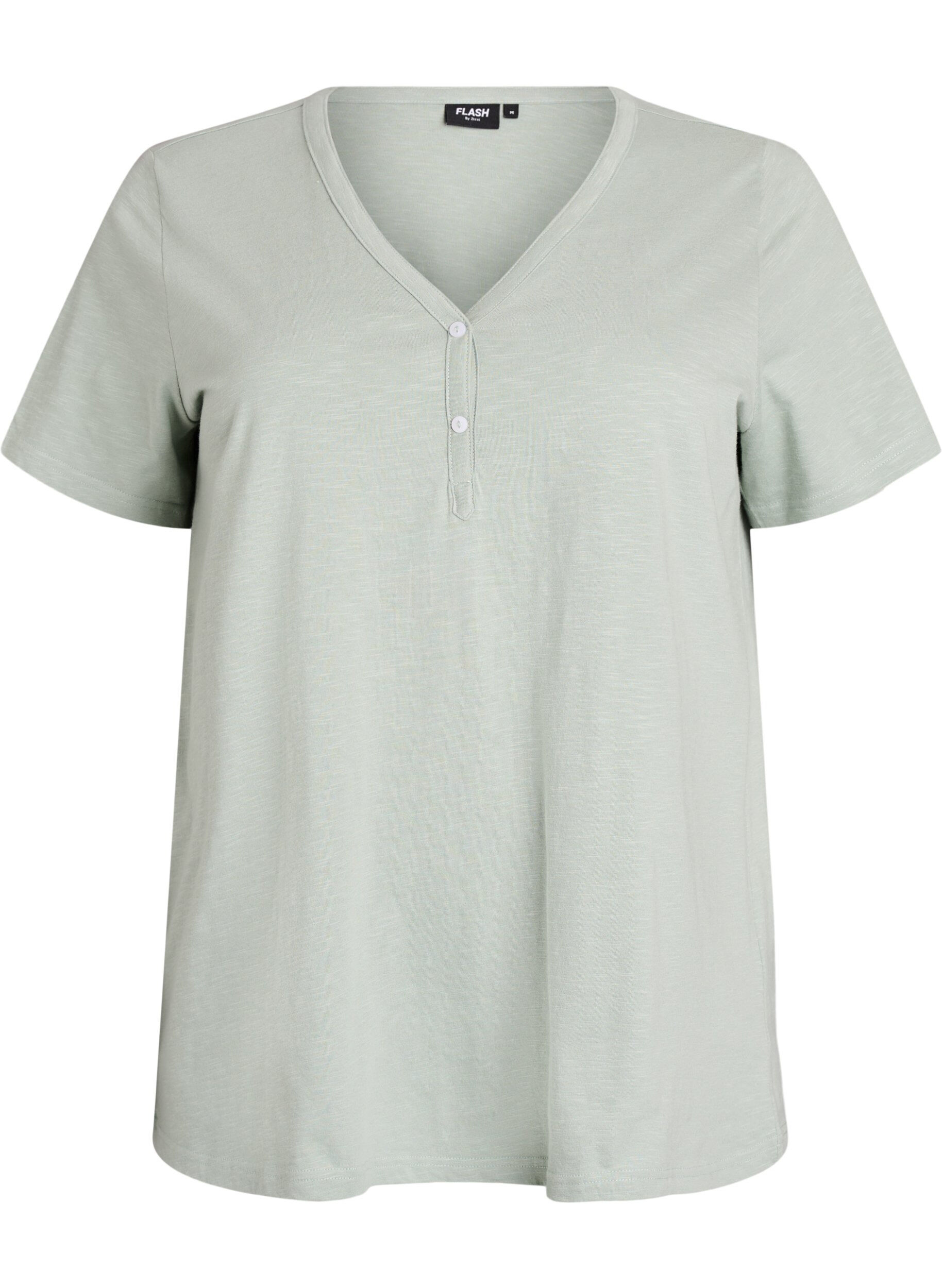 FLASH - T-shirt met knoopdetail