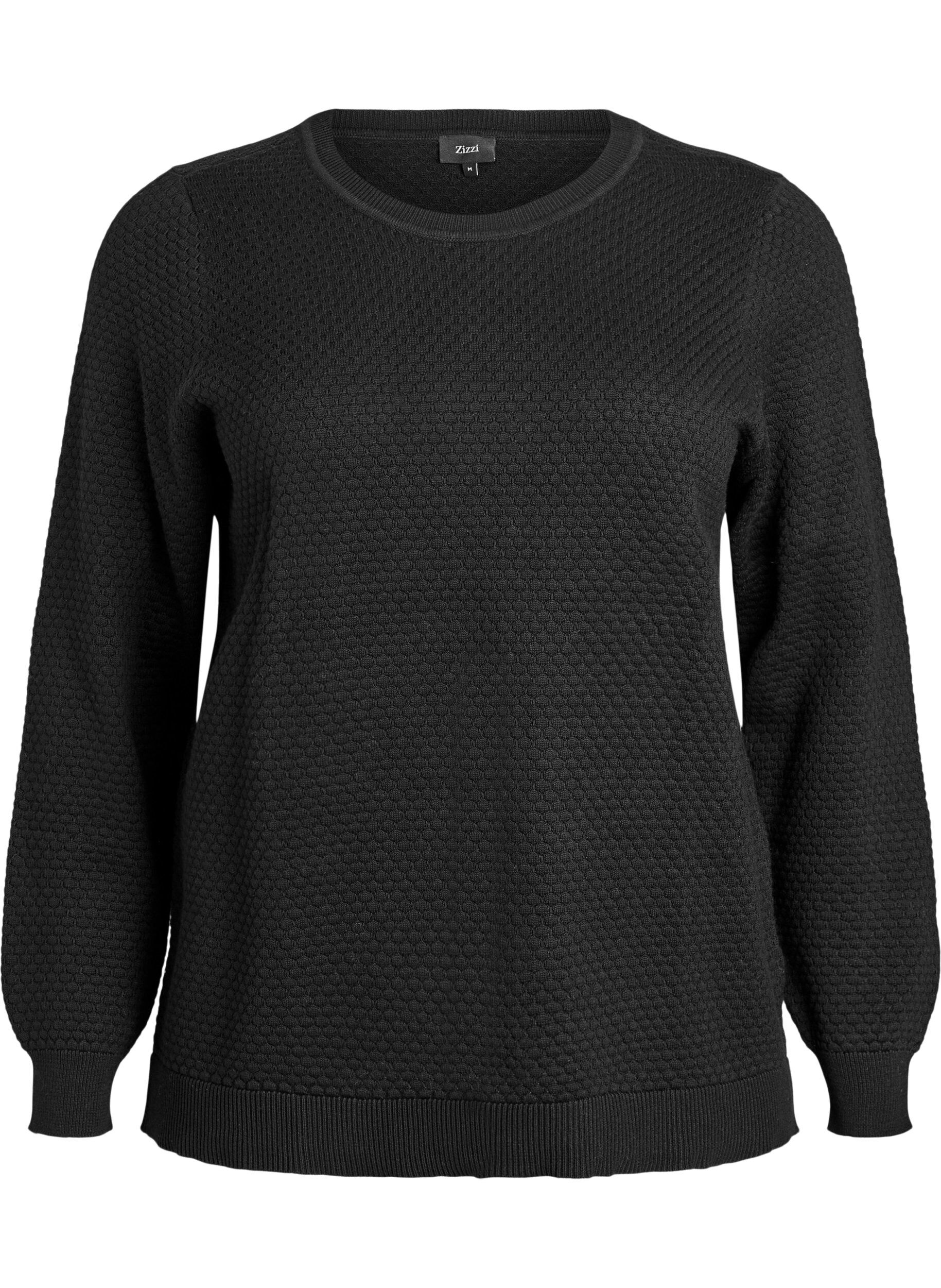 Gebreide blouse van katoen met structuurpatroon