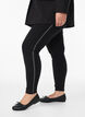 Leggings met glitterstreep en splits, Zwart, Model image number 0