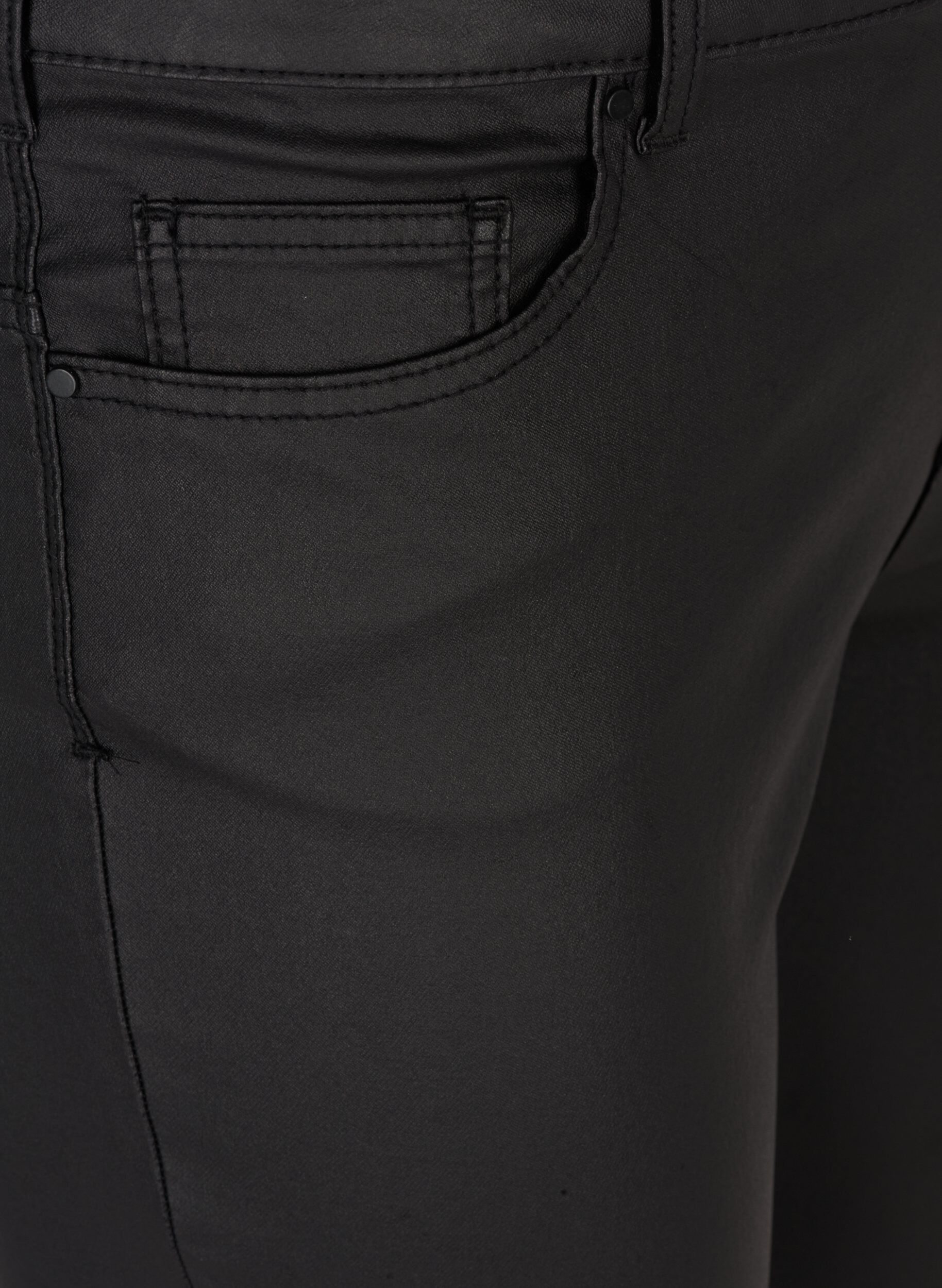 ZizziCoated Amy jeans, Black coated, Packshot image number 2
