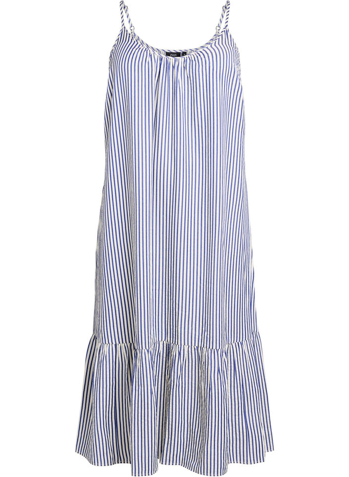 Zomerjurk met strepen en A-lijn pasvorm, Blauw, Packshot image number 0