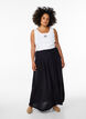 Maxi rok in viscose met smokwerk, Zwart, Model image number 0