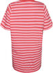 Lang oversized gestreept T-shirt in biologische katoen, Roze, Packshot image number 1