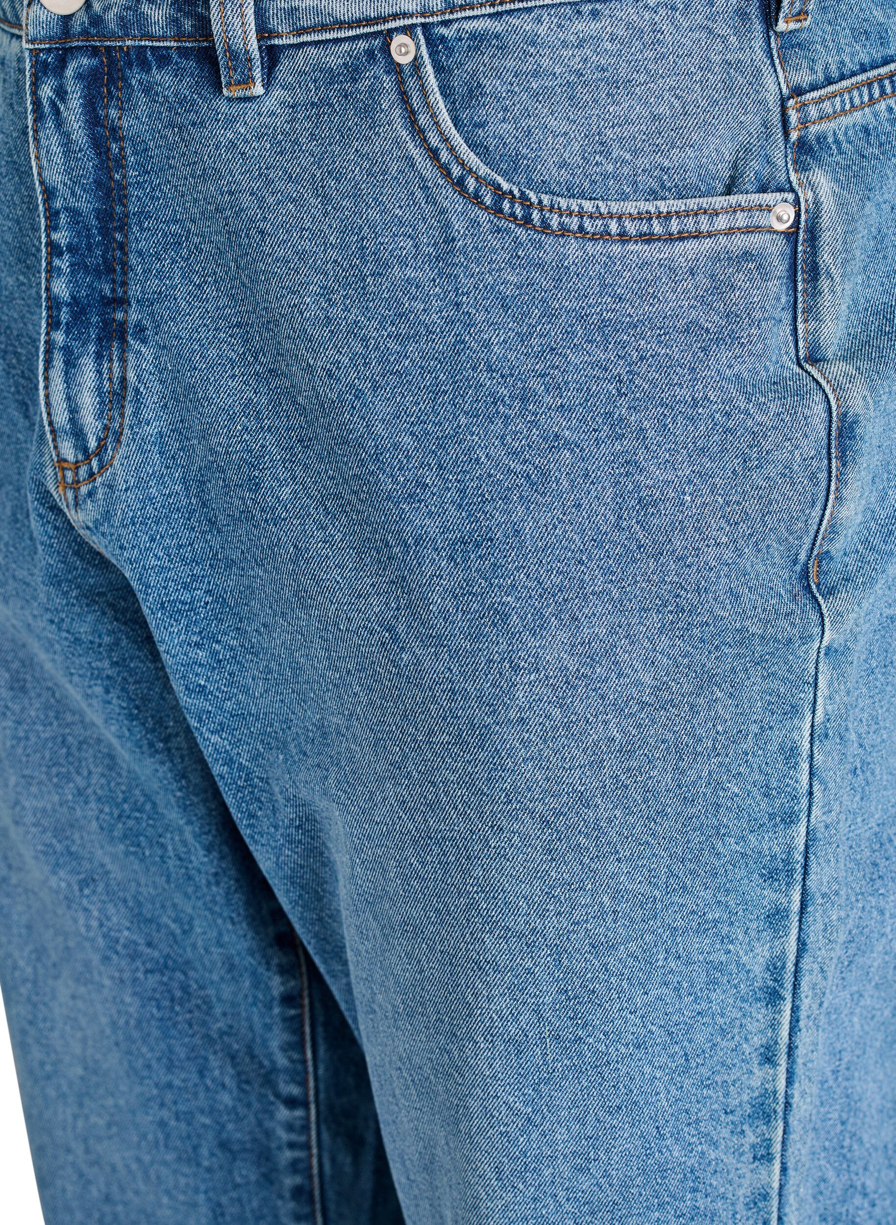 ZizziMille Mom Fit Jeans met hoge taille, Blauw, Packshot image number 2