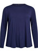 Blouse met lange mouwen in een effen kleur, Blauw, Packshot image number 0