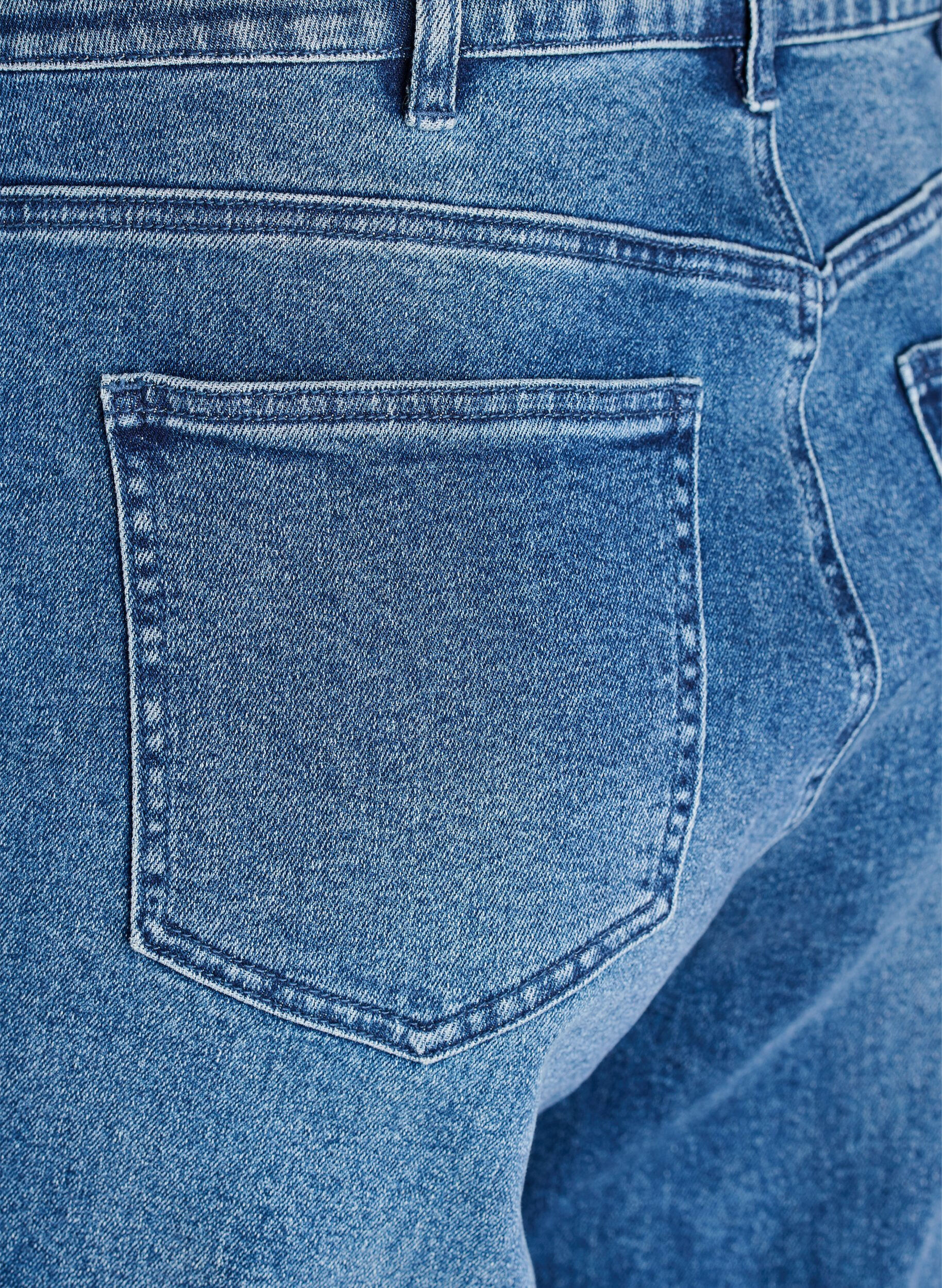 ZizziKiana jeans met krijtstreep en opvallende stiksels, Blauw, Packshot image number 3