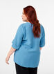 Blouse van viscose met v-hals en borduursel, Blauw, Model image number 2