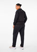 Joggingbroek met zakken en hoge taille, Zwart, Model image number 2