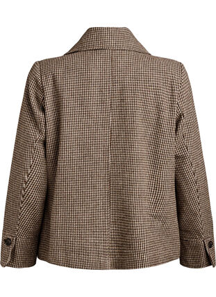 ZizziKorte blazer met dubbele rij knopen, Brown Check , Packshot image number 1