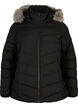 Kort pufferjack met capuchon, Zwart, Packshot image number 0