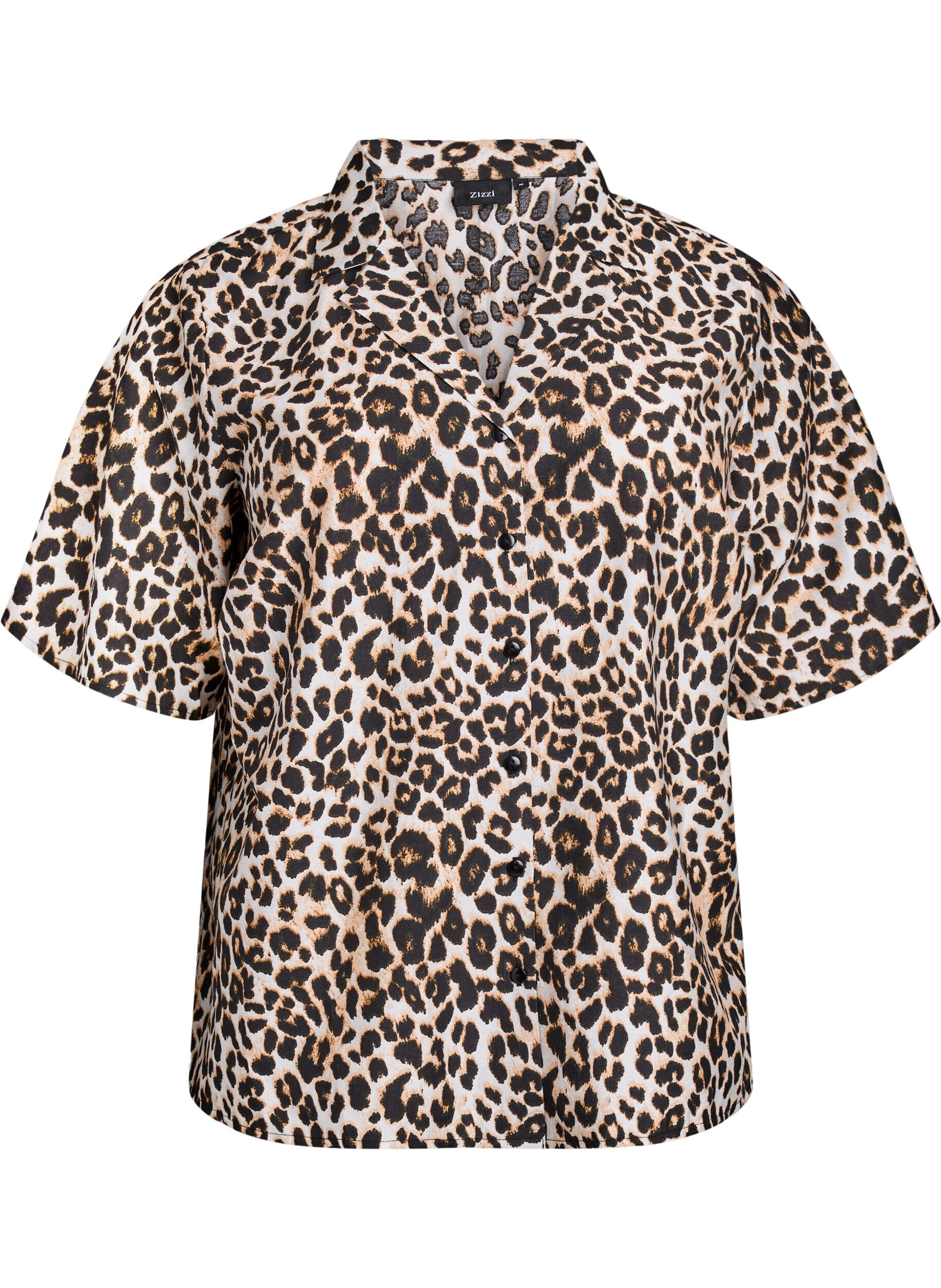 Shirt blouse met print en V-hals
