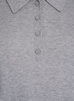 ZizziStrik blouse met kraag, Light Grey Melange, Packshot image number 2