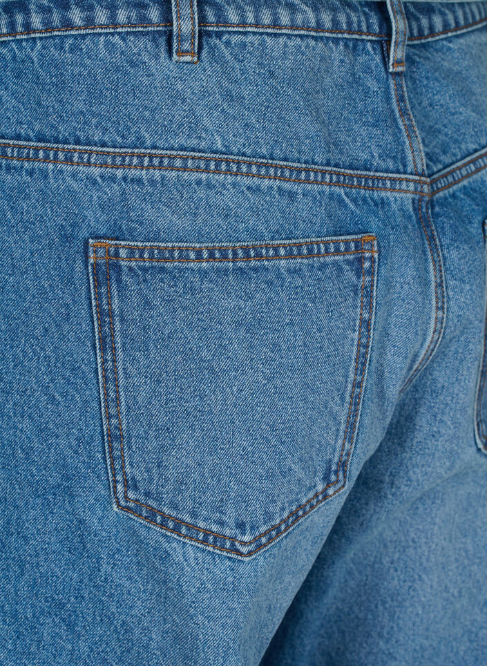 Straight-fit jeans met een strikceintuur, Blue Denim, Packshot