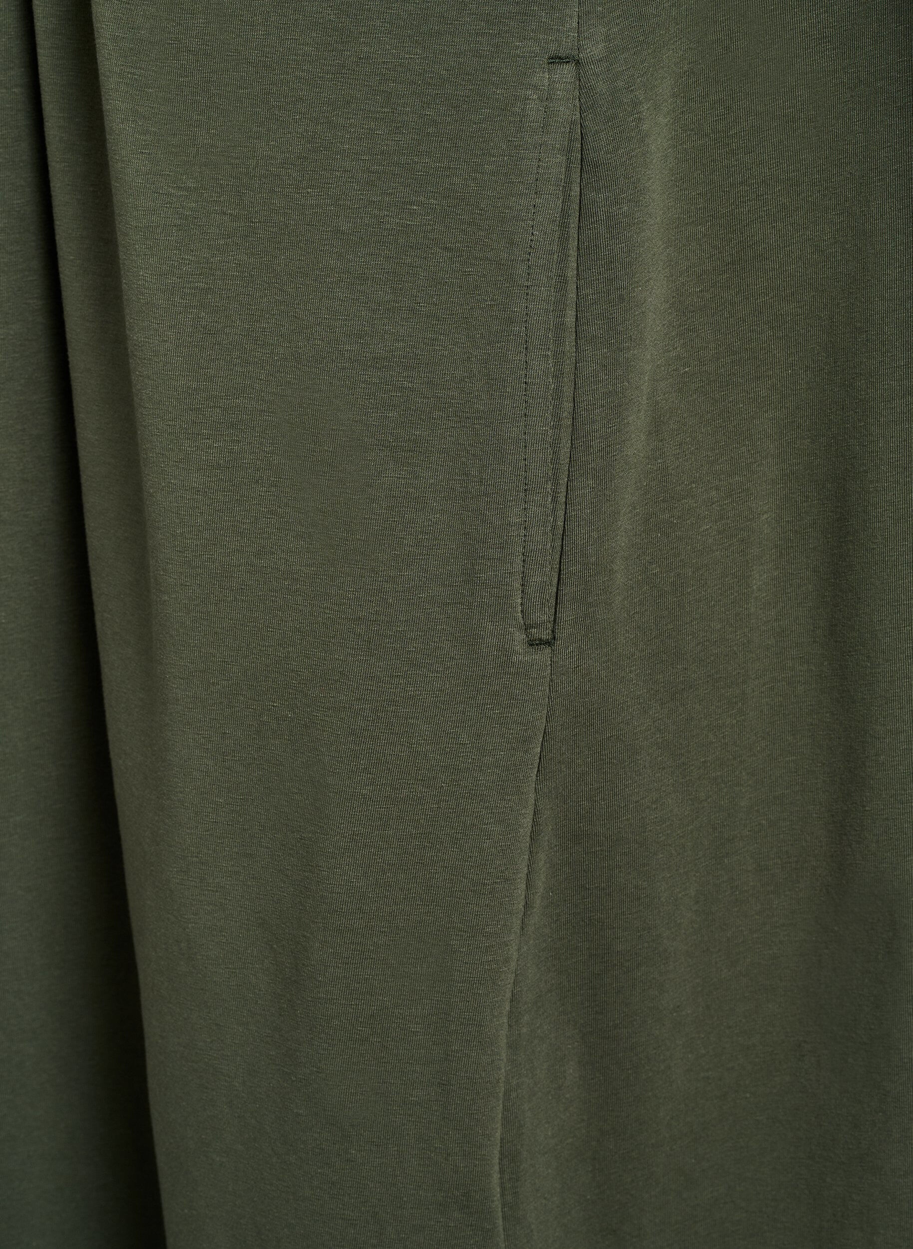 ZizziKatoenen midi-jurk met korte mouwen, Groen, Packshot image number 4